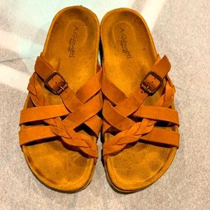 A. Giannetti leather slipon sandals